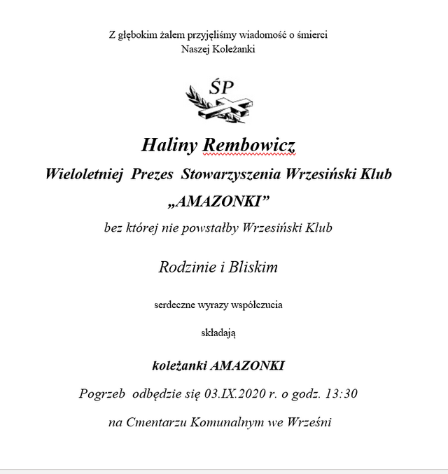Pogrzeb Haliny Rembowicz